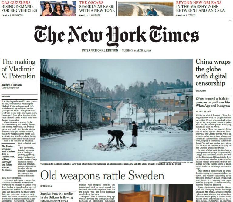 The New York Times International – 06.03.2018