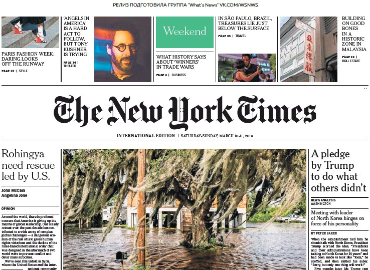 The New York Times International – 10.03.2018 – 11.03.2018