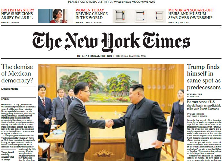 The New York Times International – 08.03.2018