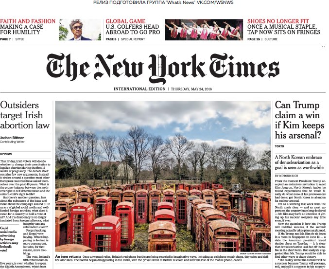 The New York Times International – 24.05.2018