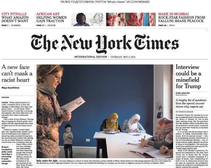 The New York Times International – 03.05.2018