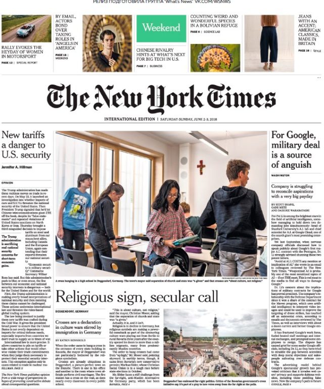 The New York Times International – 02.06.2018 – 03.06.2018