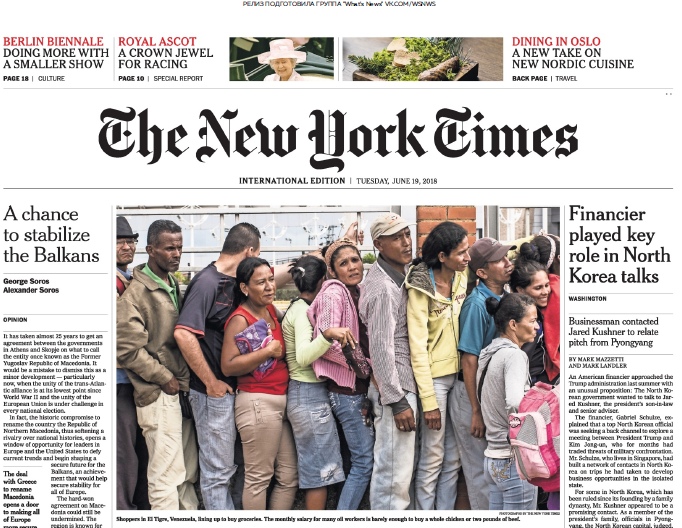 The New York Times International – 19.06.2018