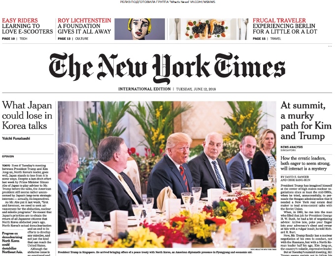 The New York Times International – 12.06.2018